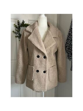Monnari Women’s Sherpa Double Breasted Coat (Sz Med)